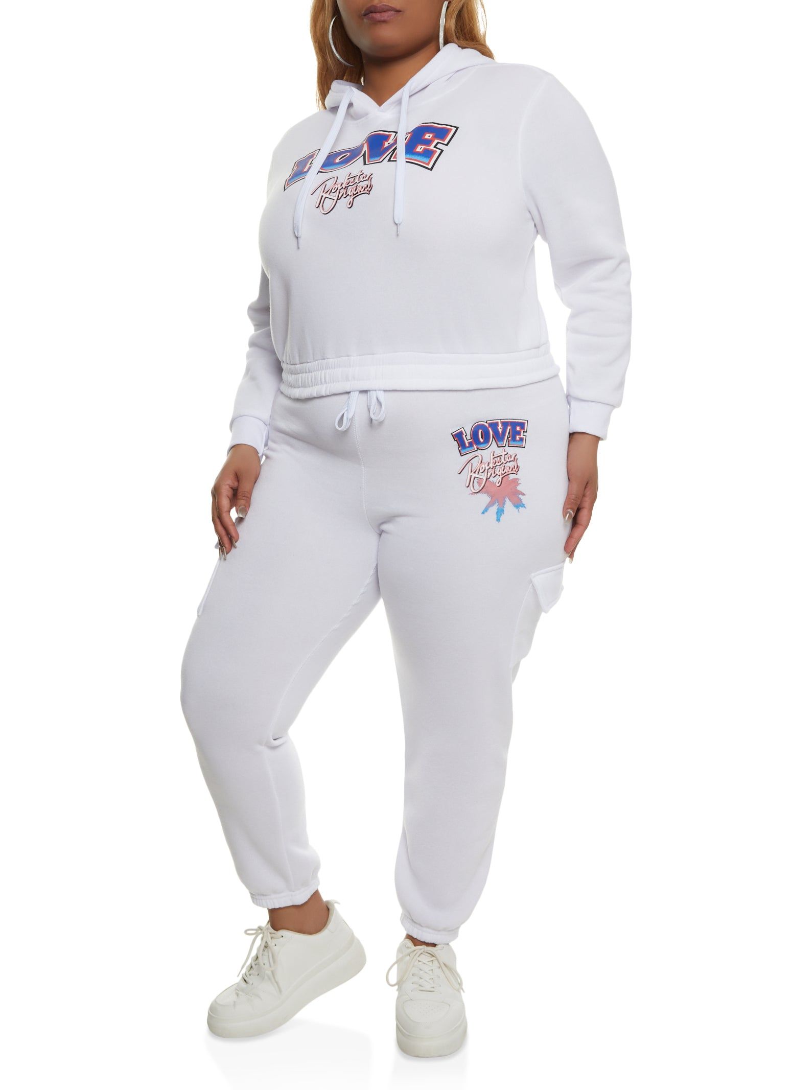 Plus Size Love Cropped Graphic Hoodie sold by Rainbow product image thumbnail 2