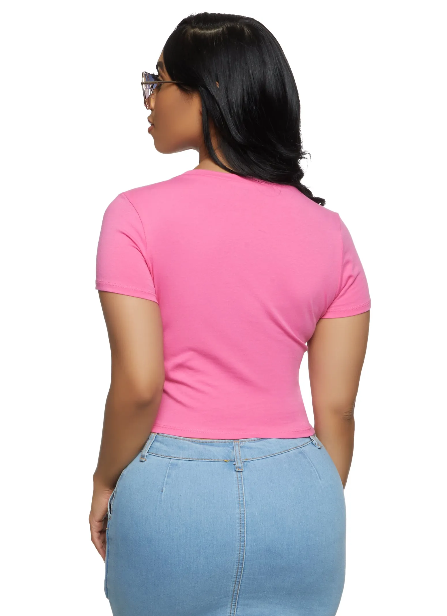 Basic Crew Neck Cropped Tee sold by Rainbow product image thumbnail 2