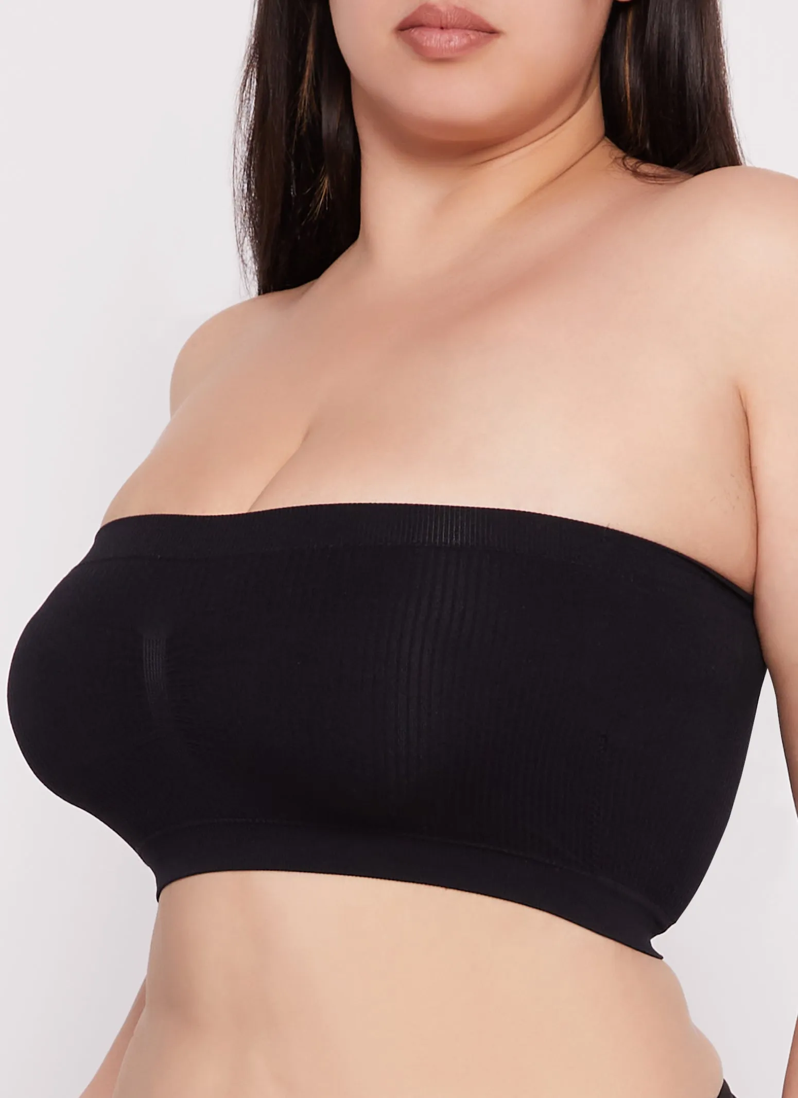Plus Size Ribbed Knit Bandeau Bra sold by Rainbow product image thumbnail 2