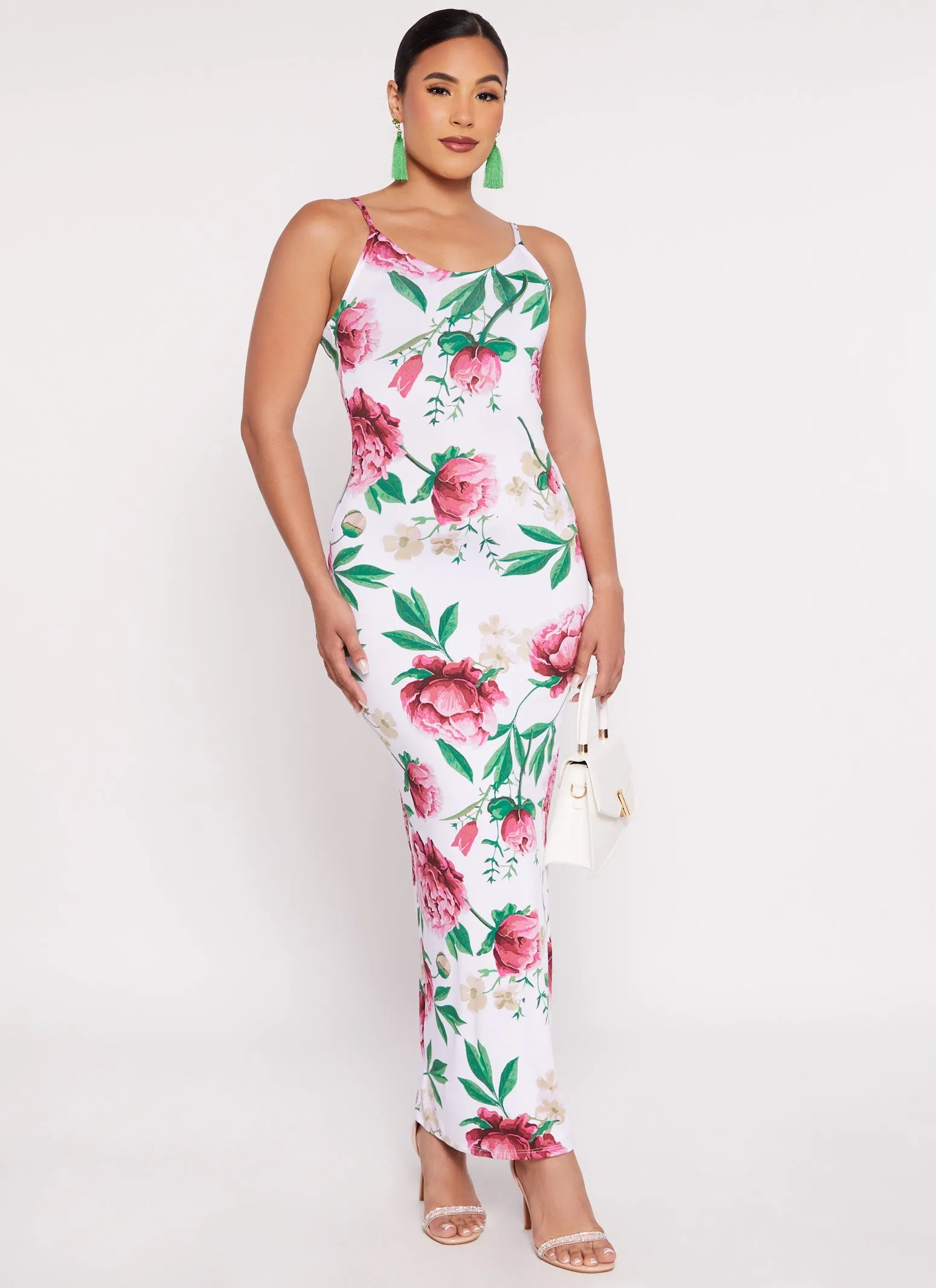 Floral Print Sleeveless V Neck Maxi Dress sold by Rainbow product image thumbnail 2