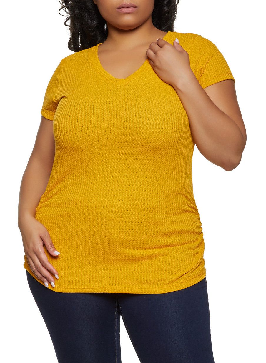 Plus Size Basic V Neck T Shirt sold by Rainbow