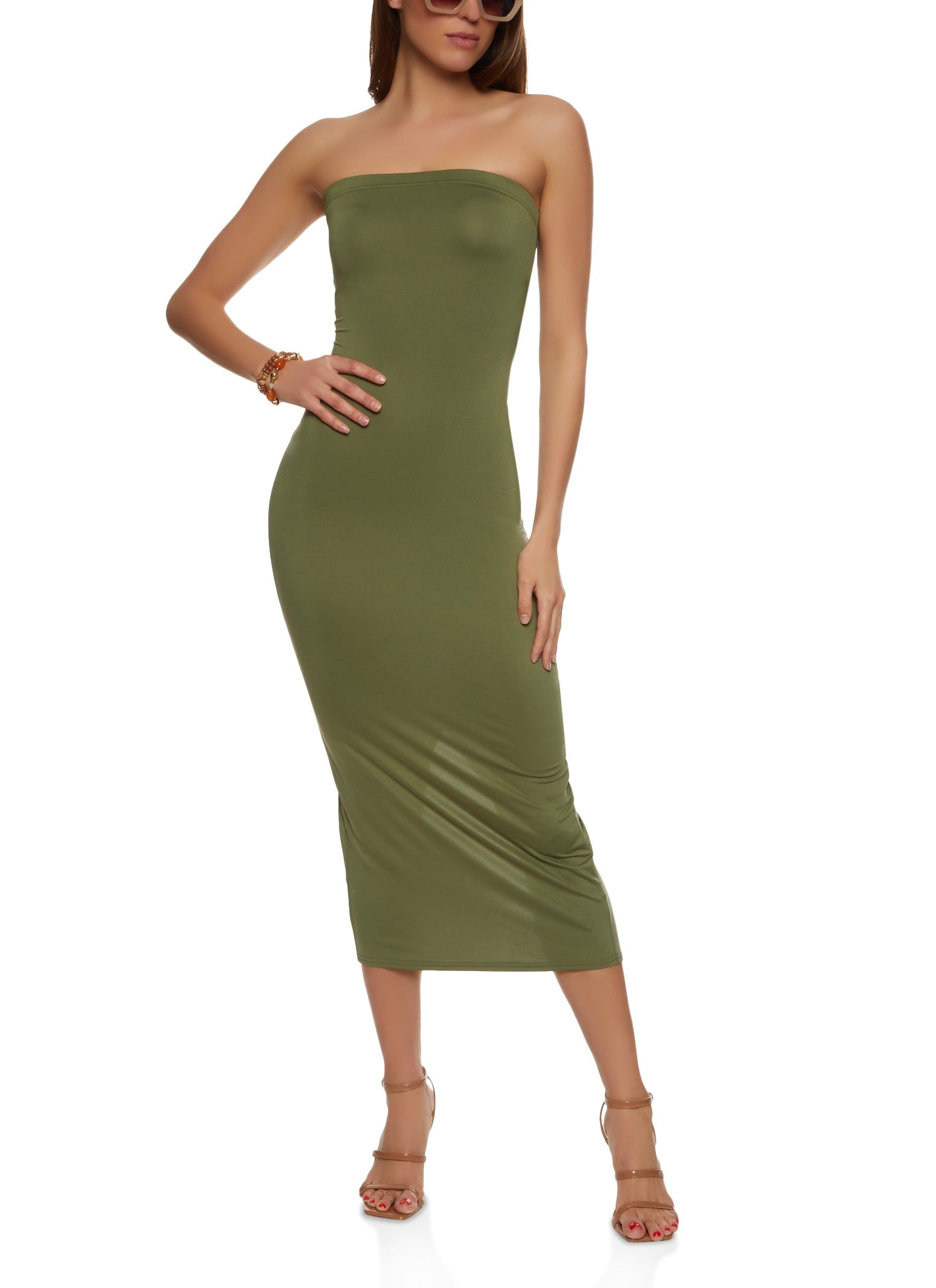Strapless Back Slit Maxi Dress sold by Rainbow product image thumbnail 2