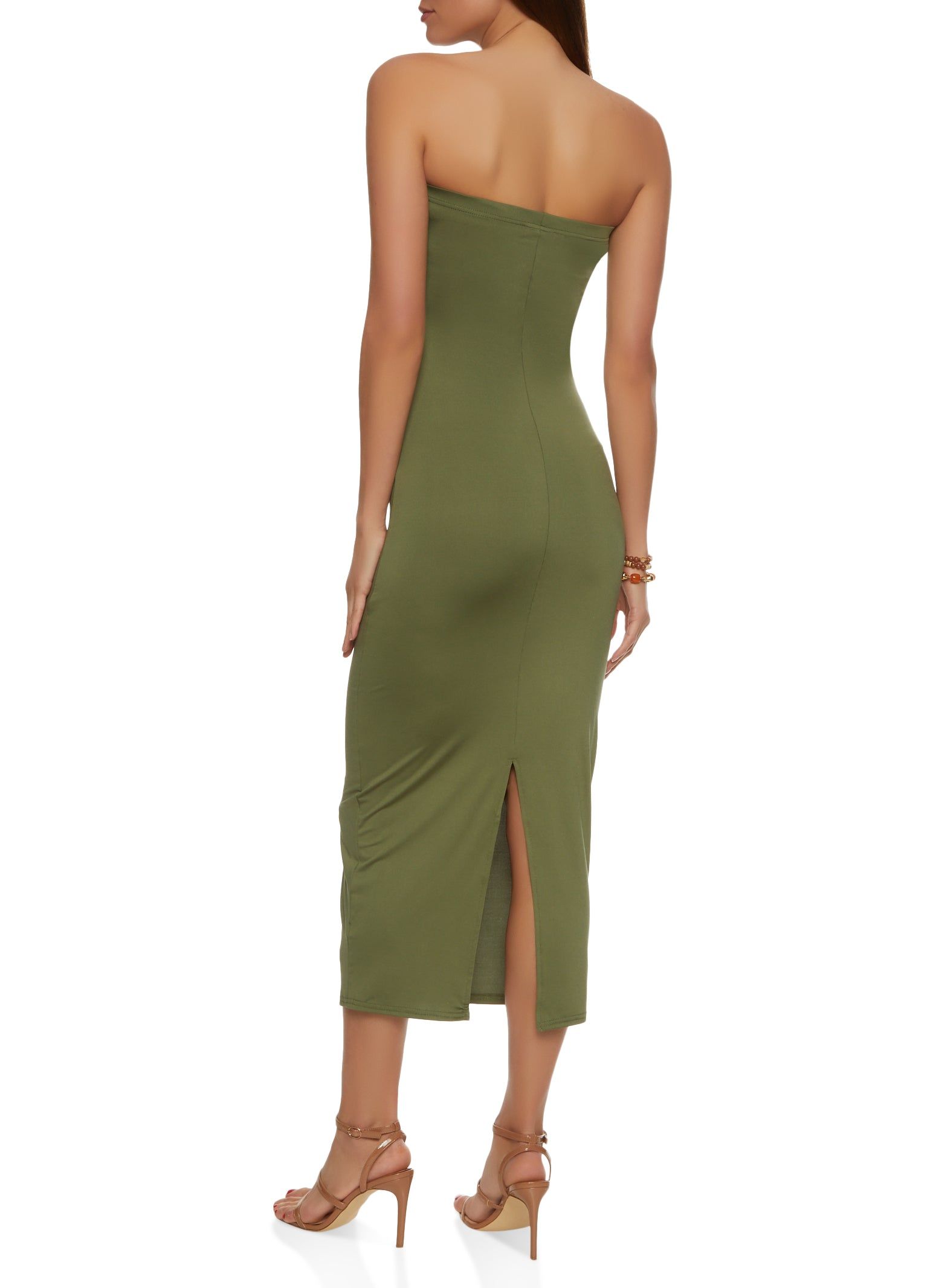 Strapless Back Slit Maxi Dress sold by Rainbow product image thumbnail 3