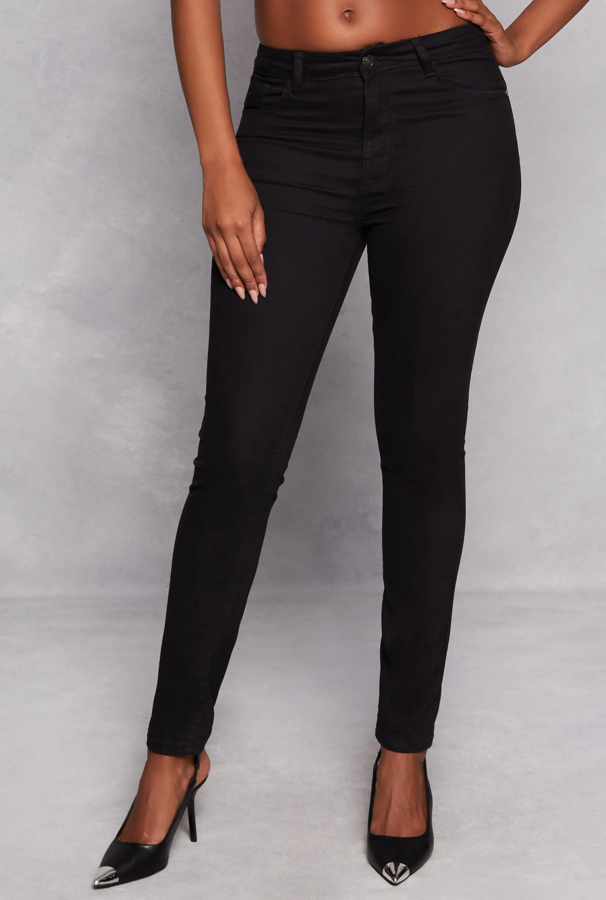 Twill High Waisted Skinny Leg Pants sold by Rainbow product image thumbnail 2