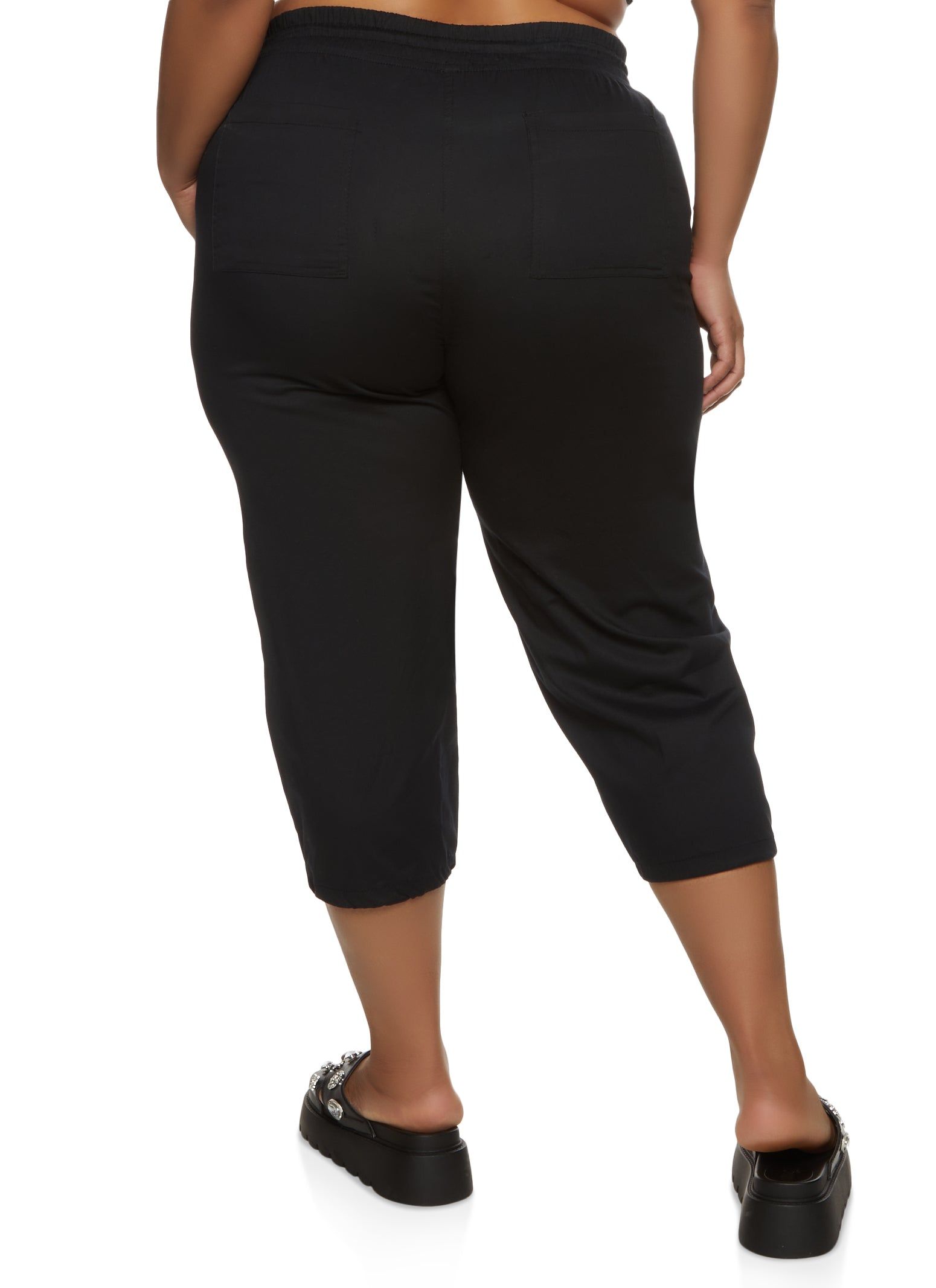 Plus Size Poplin Drawstring Capri Pants sold by Rainbow product image thumbnail 2