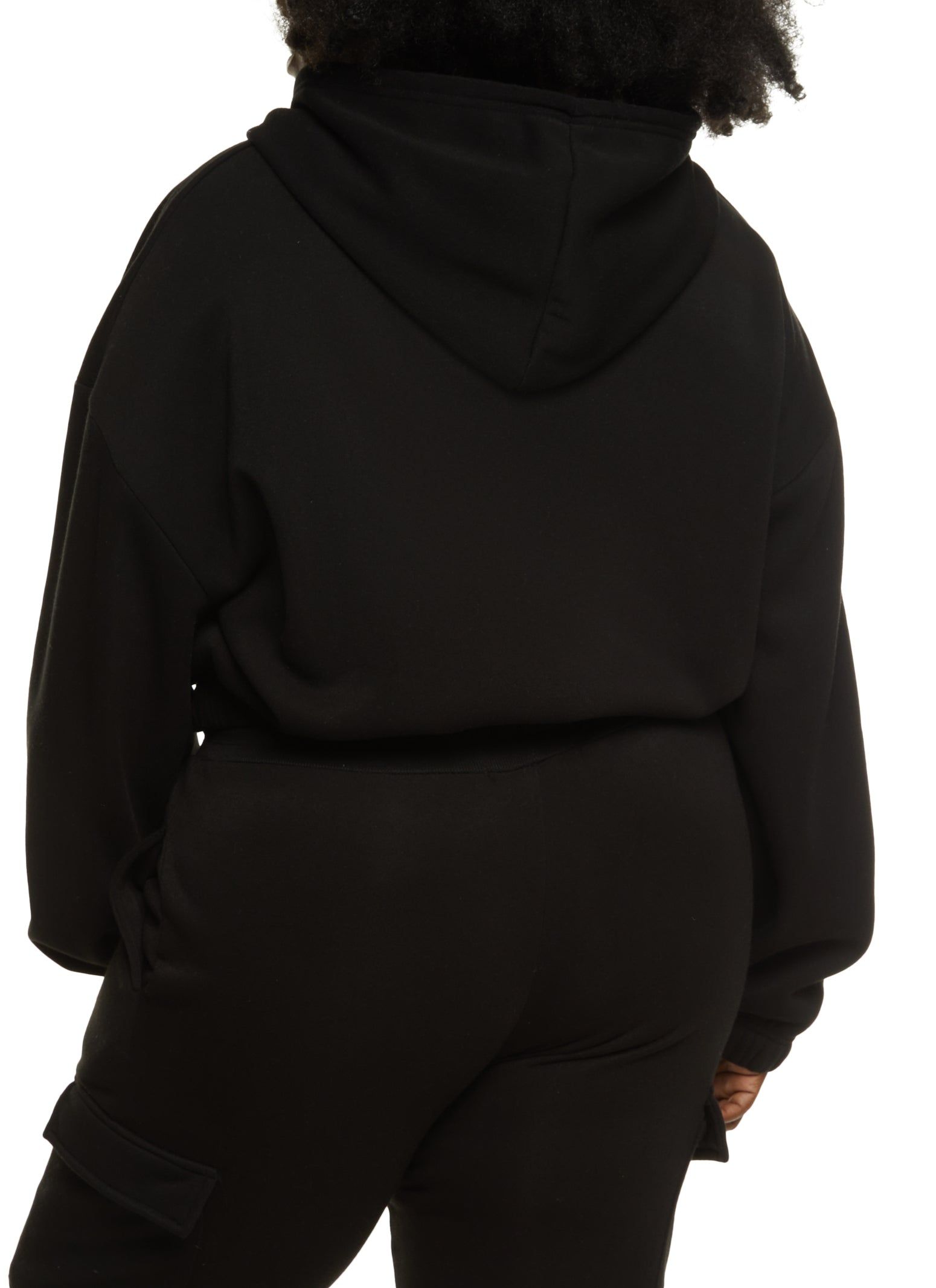 Plus Size Cargo Pocket Zip Front Hoodie sold by Rainbow product image thumbnail 3