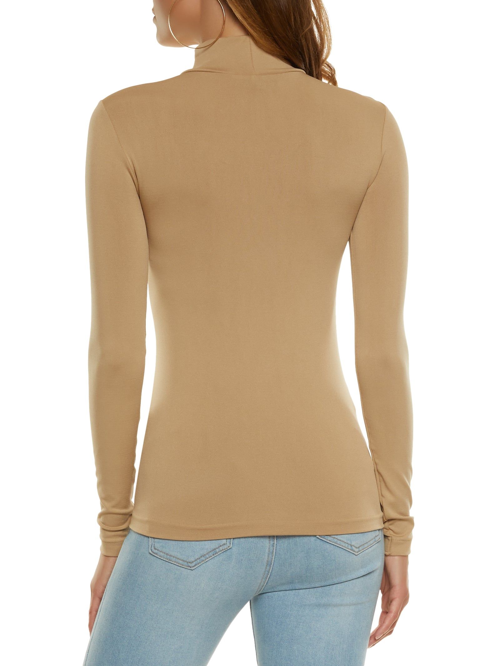 Basic Seamless Mock Neck Long Sleeve Tee sold by Rainbow product image thumbnail 2