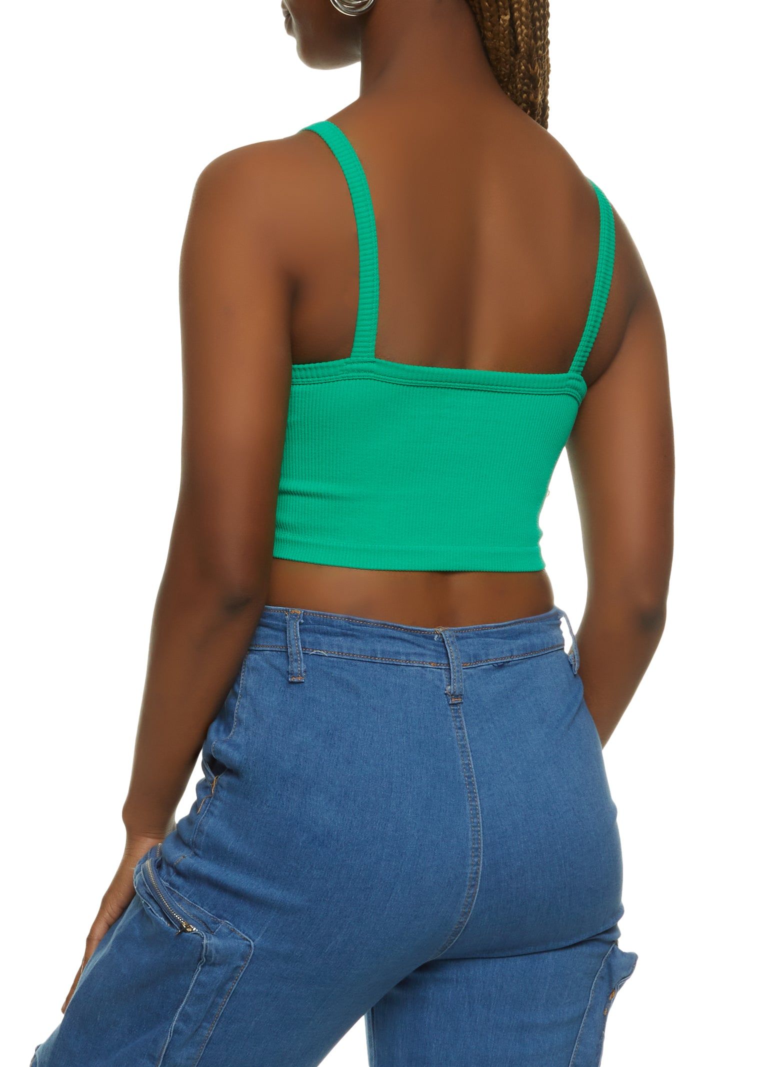Ribbed Knit Seamless Cropped Cami sold by Rainbow product image thumbnail 2