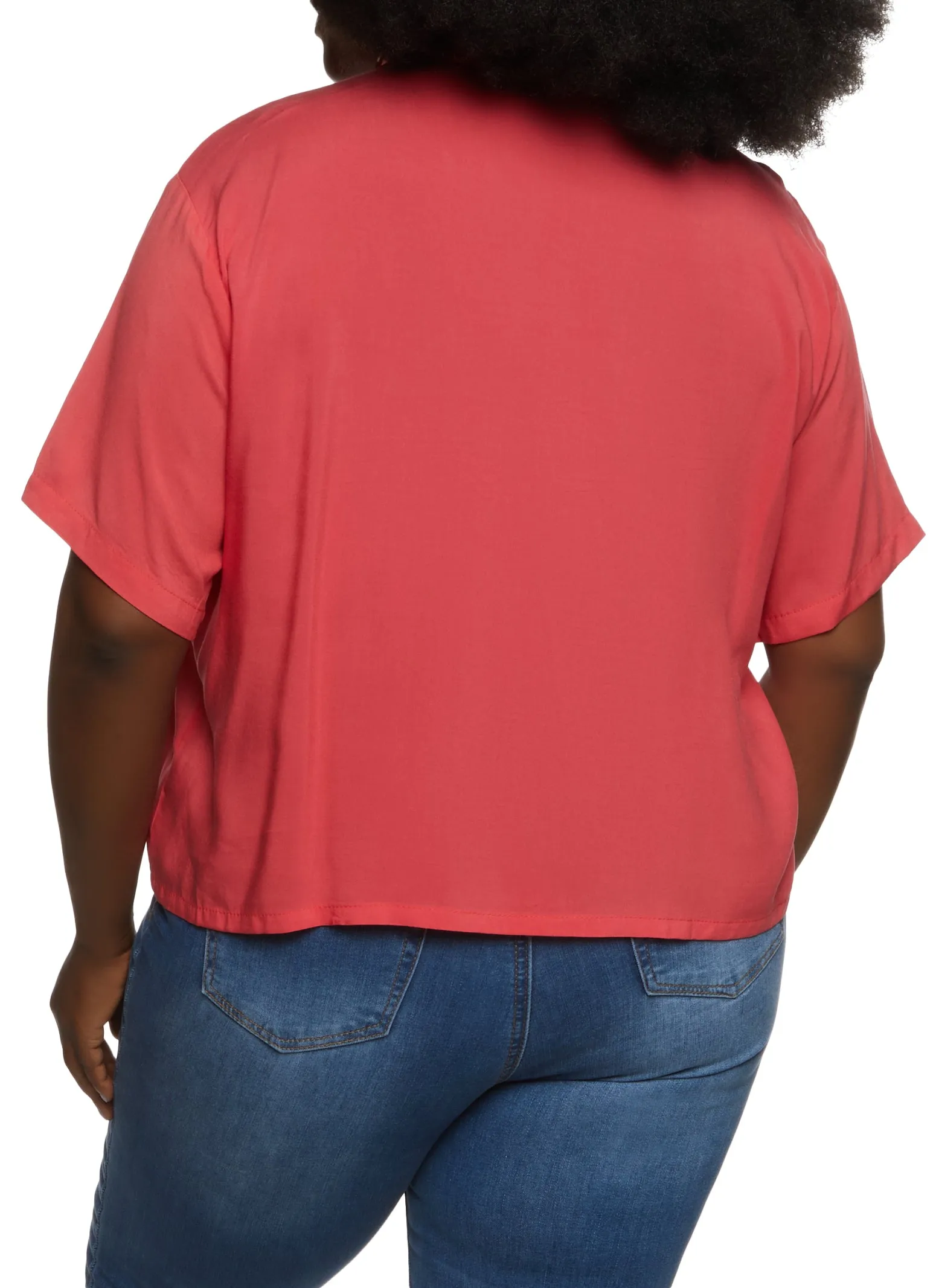 Plus Size Pocket Button Front Shirt sold by Rainbow product image thumbnail 2