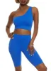 Seamless Ribbed One Shoulder Crop Top sold by Rainbow