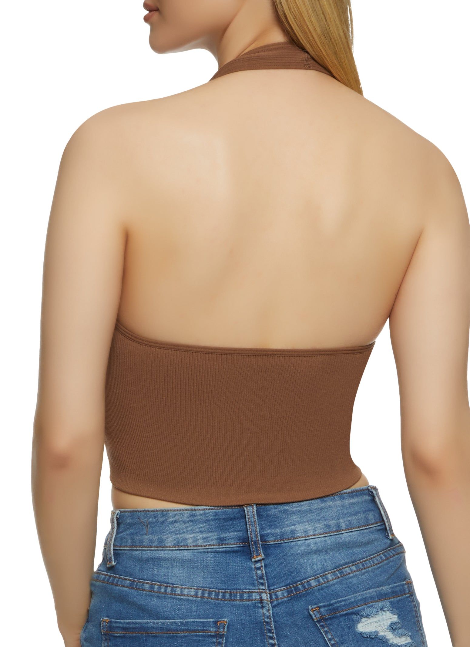 Compression Rib Halter Crop Top sold by Rainbow product image thumbnail 2
