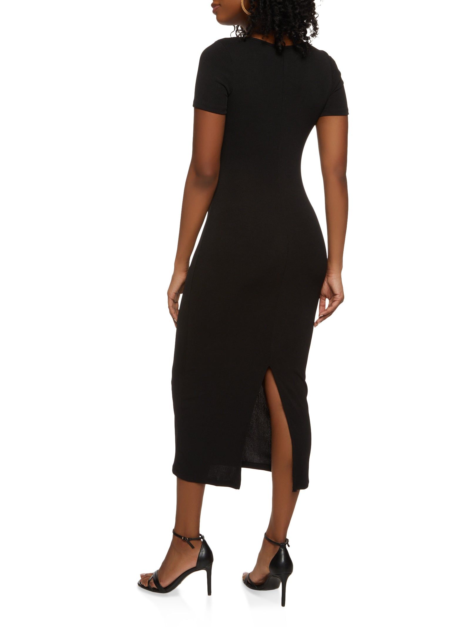 Ribbed Knit Square Neck Maxi Dress sold by Rainbow product image thumbnail 3