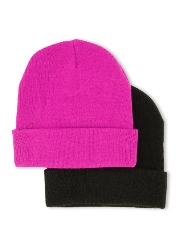 Ribbed Cuff Beanie 2 Pack sold by Rainbow