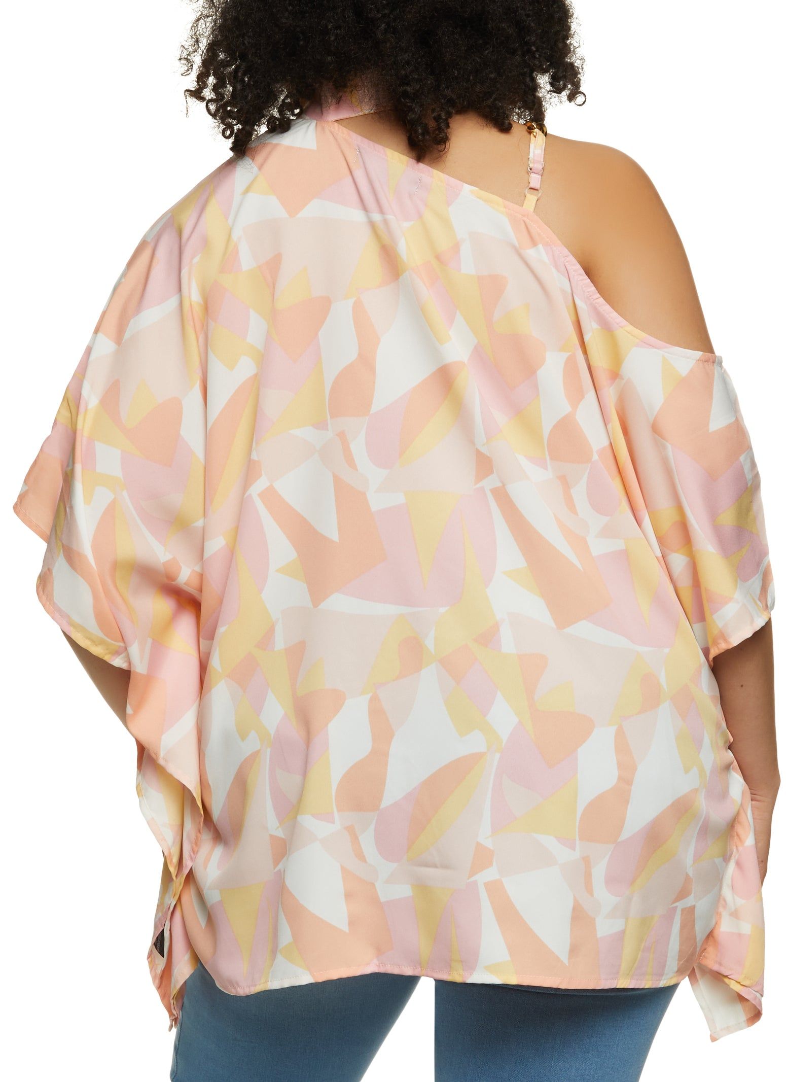 Plus Size Printed One Shoulder Chain Strap Blouse sold by Rainbow product image thumbnail 2