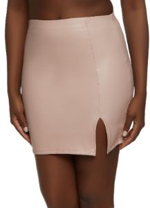 Faux Leather Fleece Lined Mini Skirt sold by Rainbow