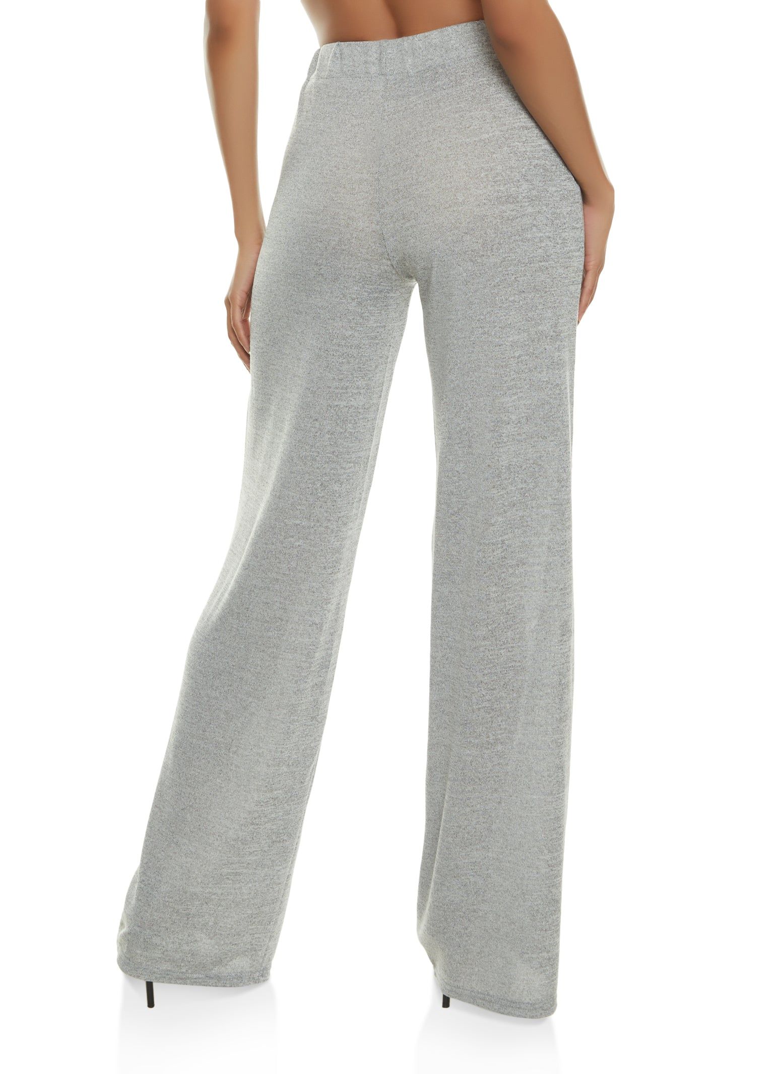 Daisy Solid Brushed Knit High Waisted Wide Leg Pants sold by Rainbow product image thumbnail 2