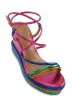 Metallic Strappy Platform Wedges sold by Rainbow
