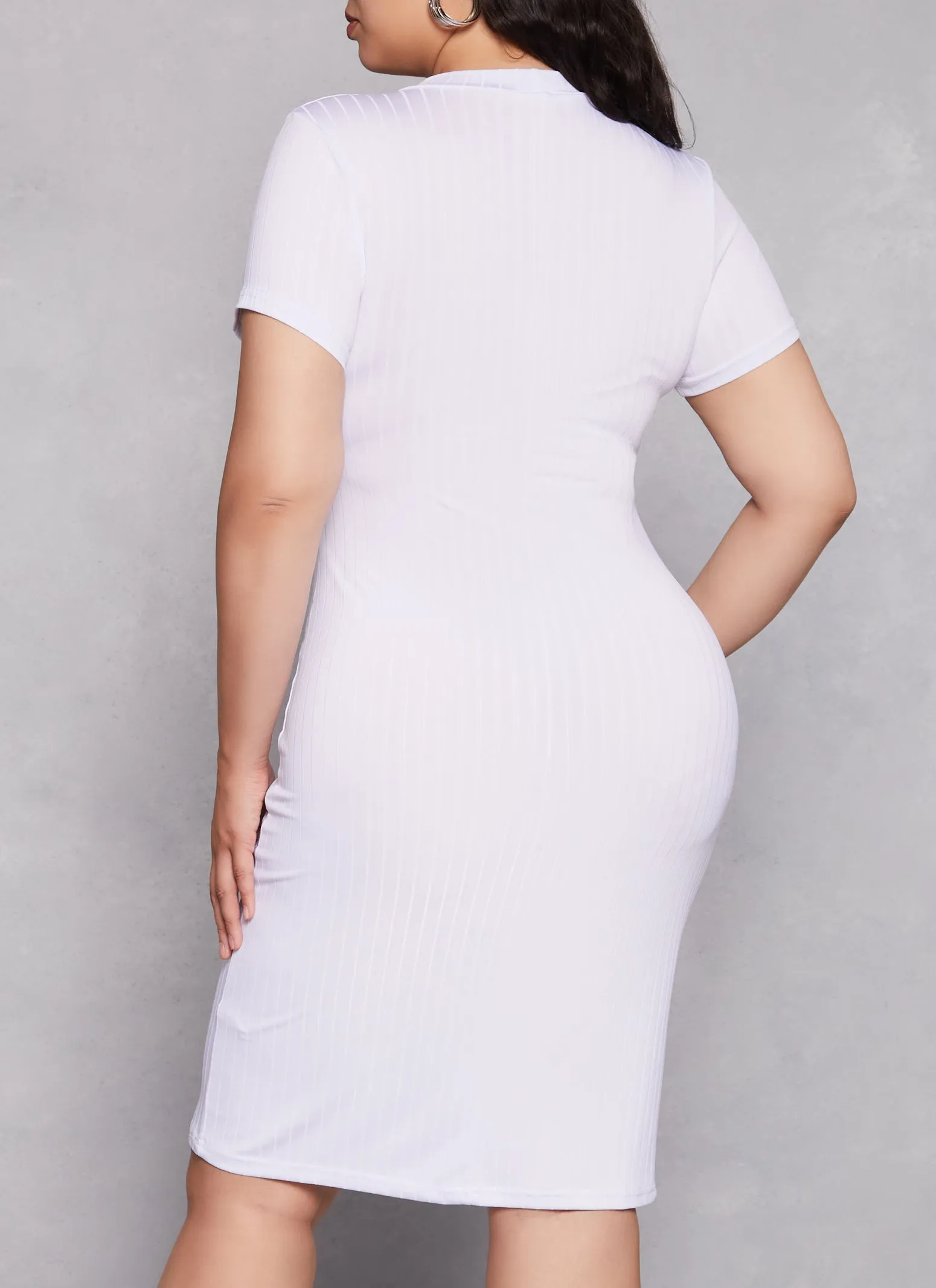 Plus Size Daisy Ribbed Knit T Shirt Dress sold by Rainbow product image thumbnail 3