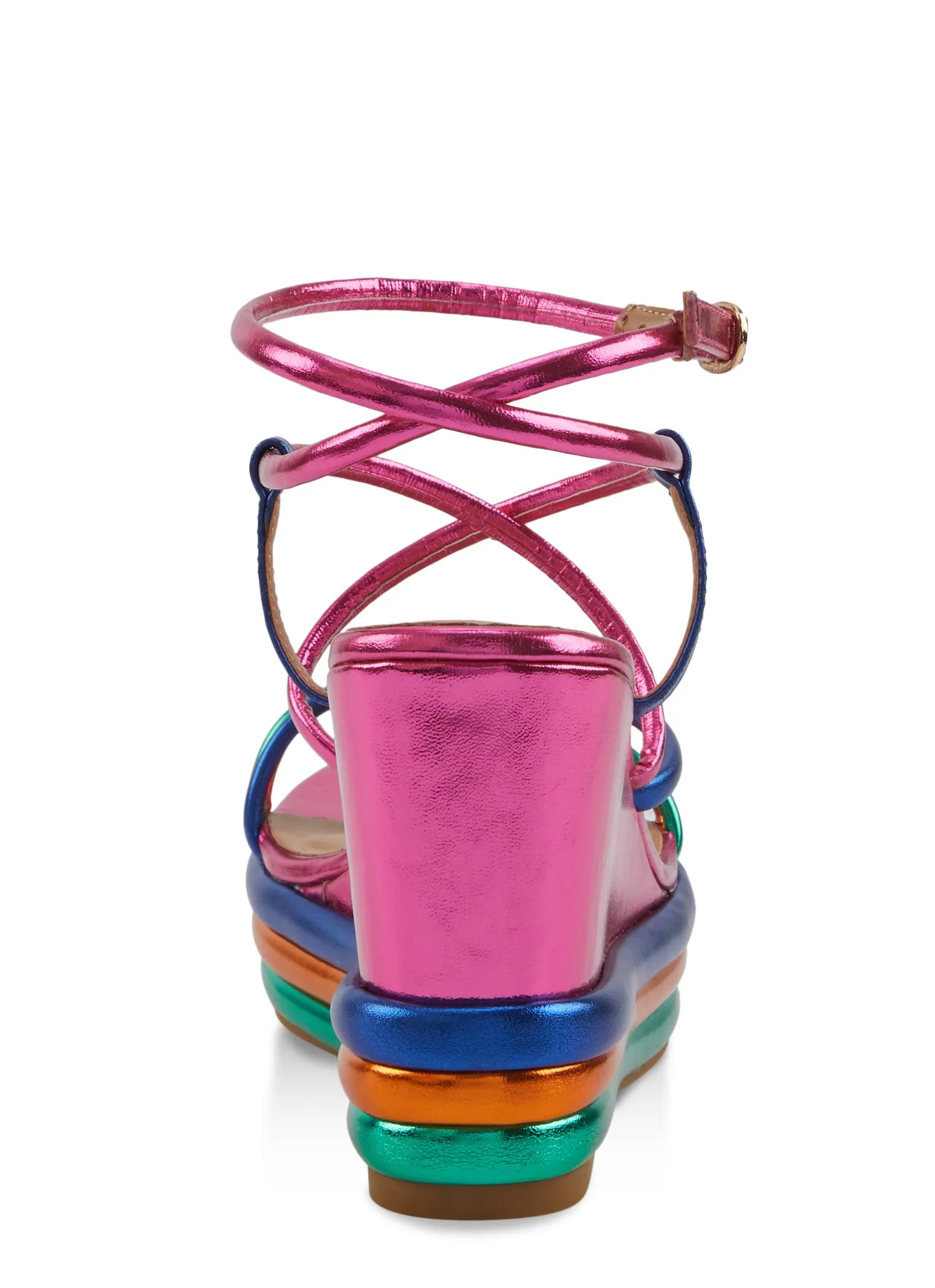 Metallic Strappy Platform Wedges sold by Rainbow product image thumbnail 3