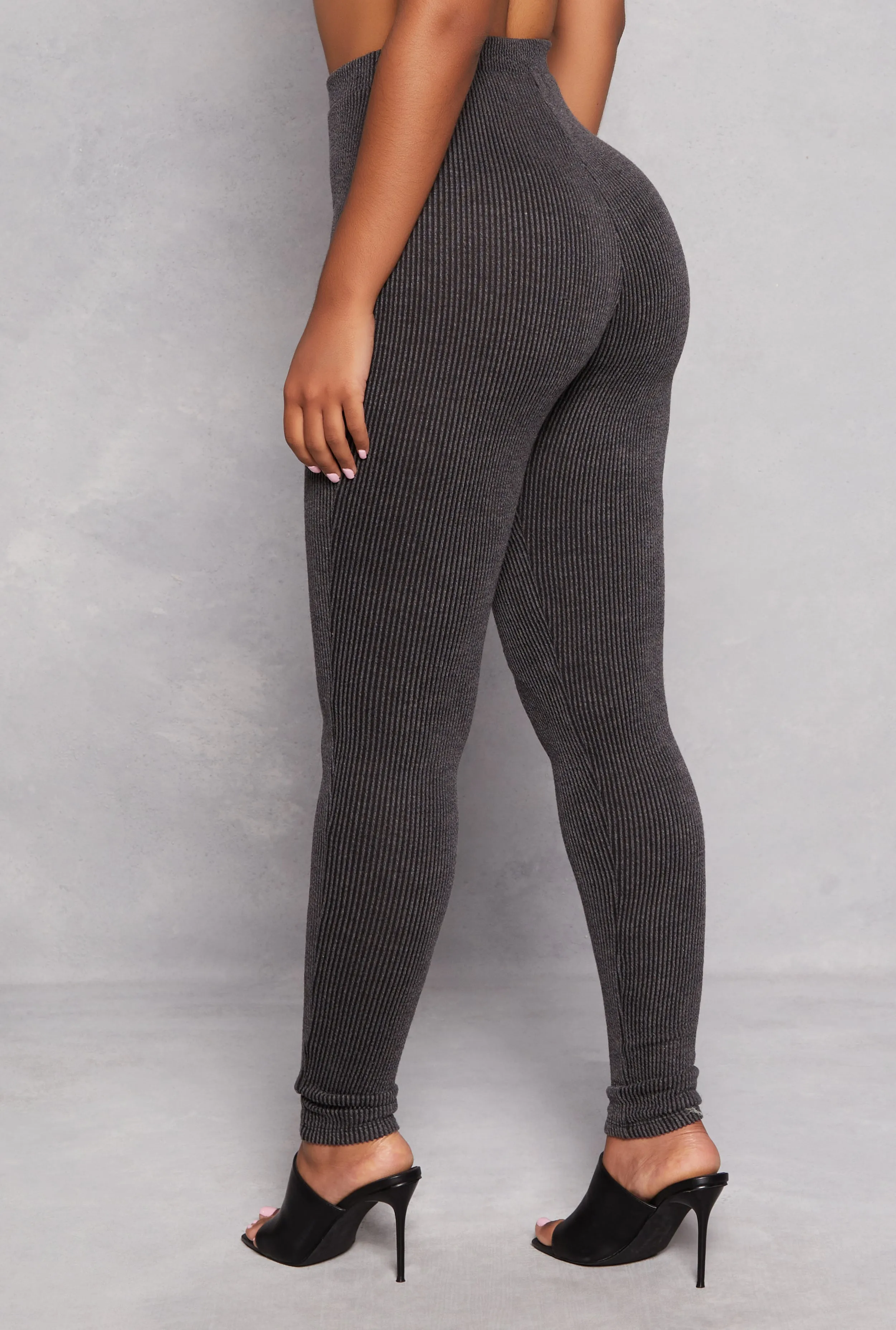 High Waist Ribbed Leggings sold by Rainbow product image thumbnail 3