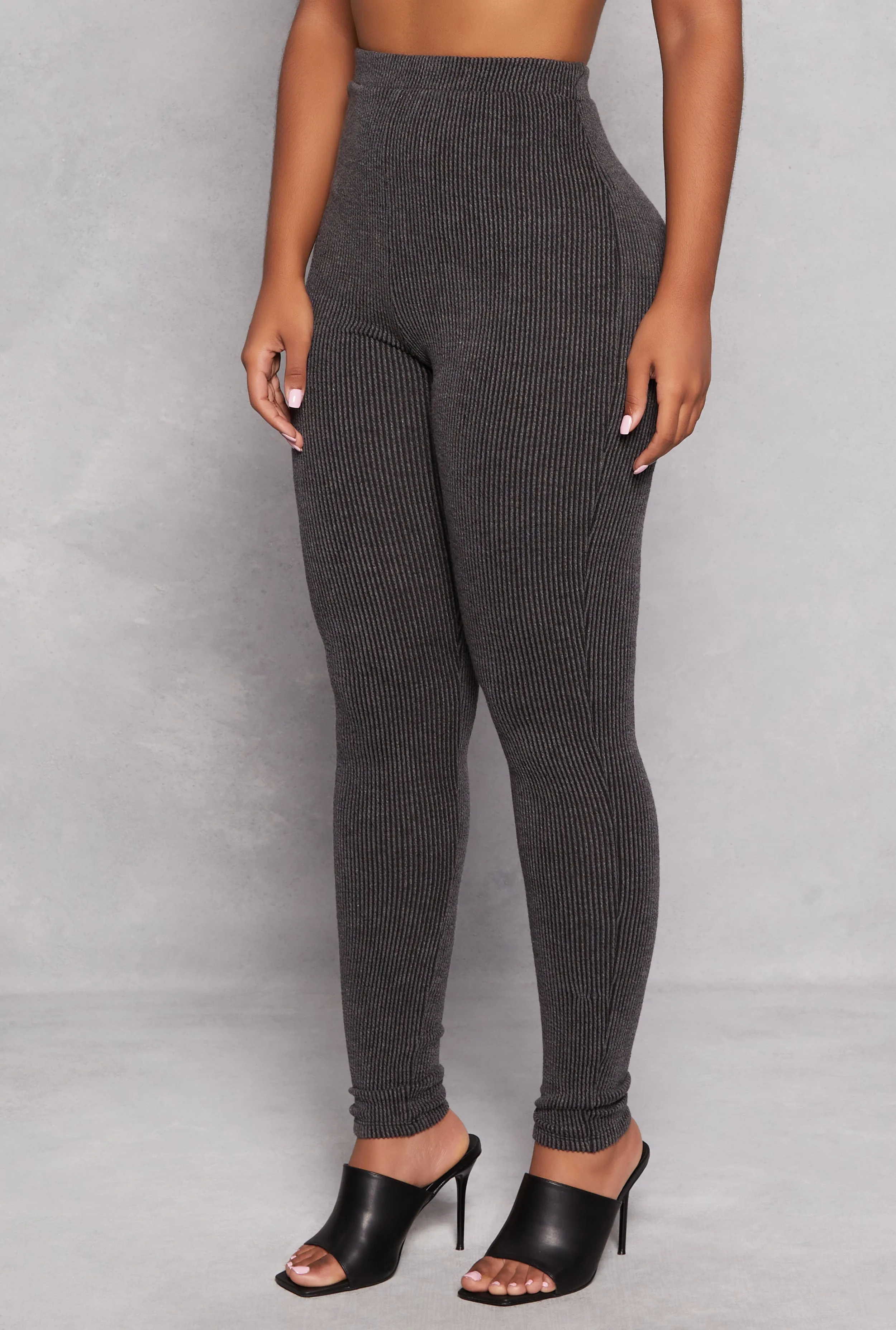 High Waist Ribbed Leggings sold by Rainbow product image thumbnail 2