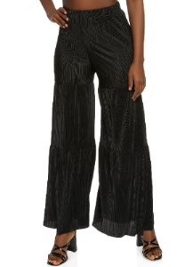 Plisse Tiered Palazzo Pants sold by Rainbow