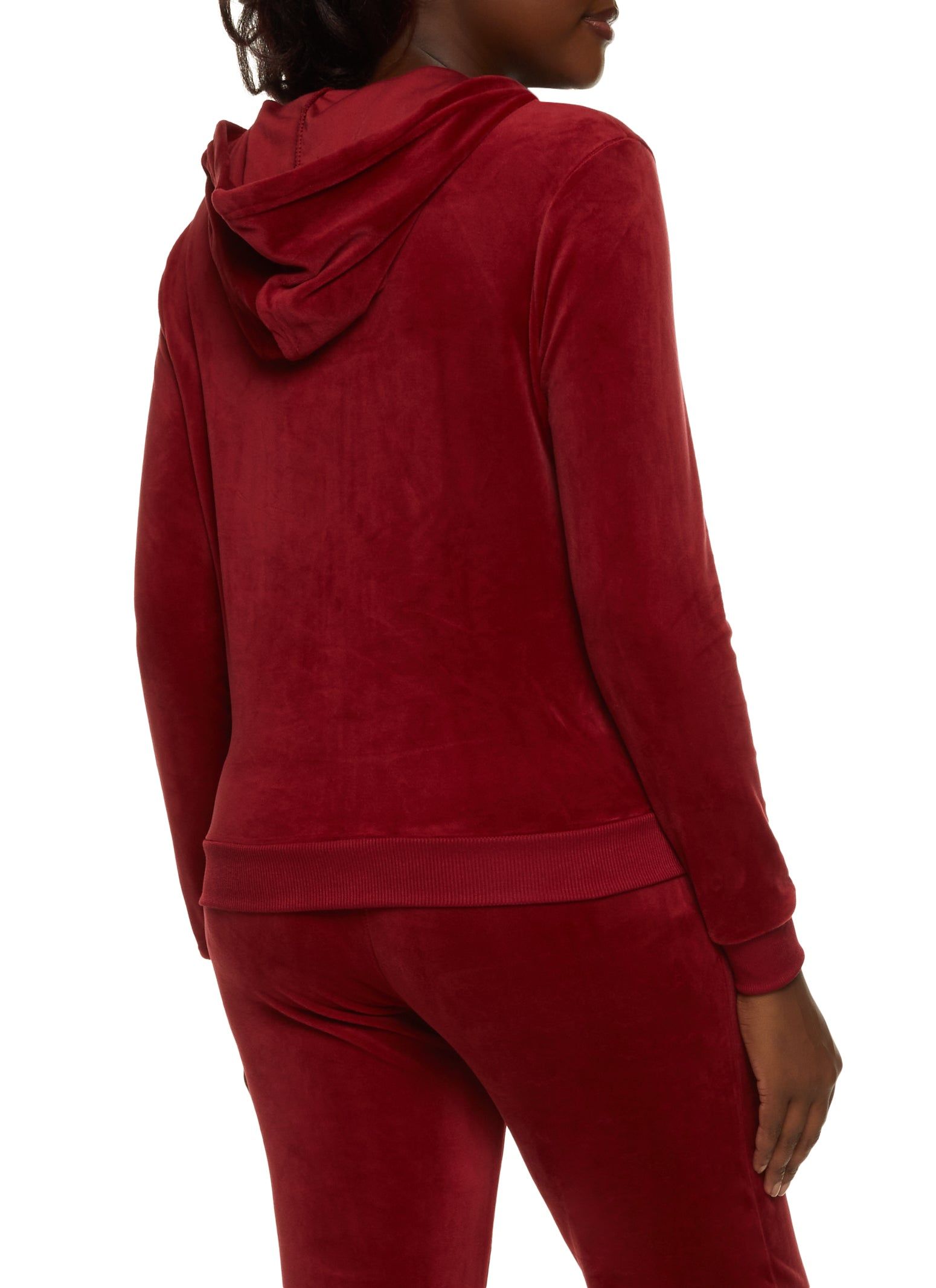 Solid Velour Zip Front Hoodie sold by Rainbow product image thumbnail 3