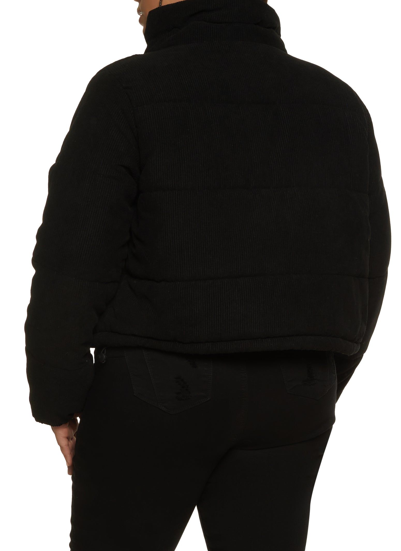 Plus Size Zip Front Corduroy Puffer Jacket sold by Rainbow product image thumbnail 3