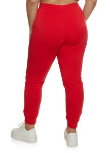 Plus Size Contrast Trim High Waist Joggers sold by Rainbow