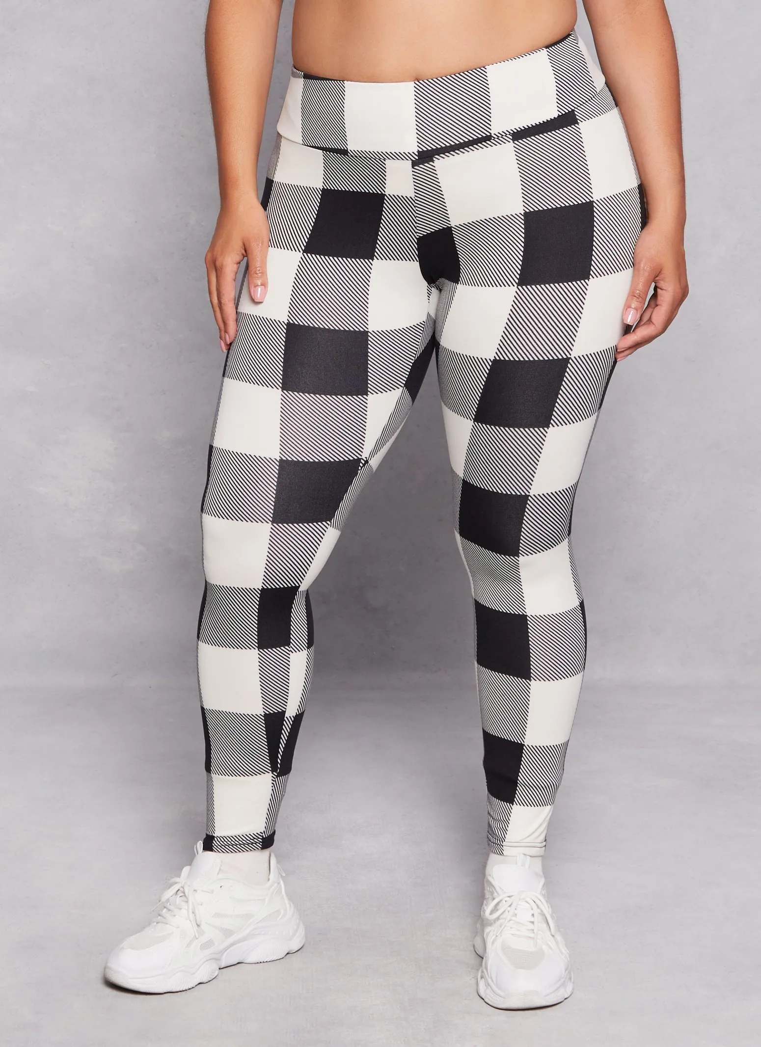 Plus Size Plaid Soft Knit High Waist Leggings sold by Rainbow product image thumbnail 2