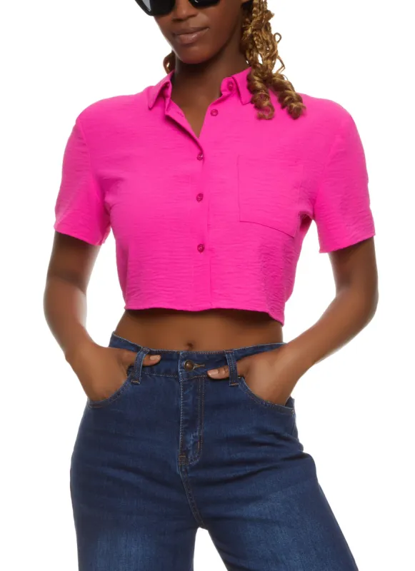Short Sleeve Cropped Shirt sold by Rainbow