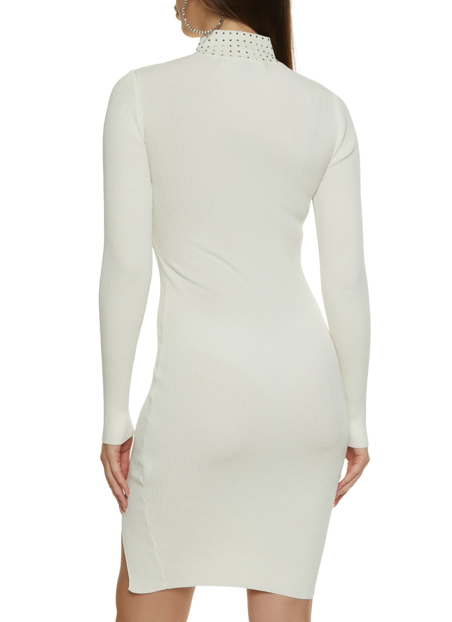 Rhinestone Studded Mock Neck Sweater Dress sold by Rainbow product image thumbnail 3