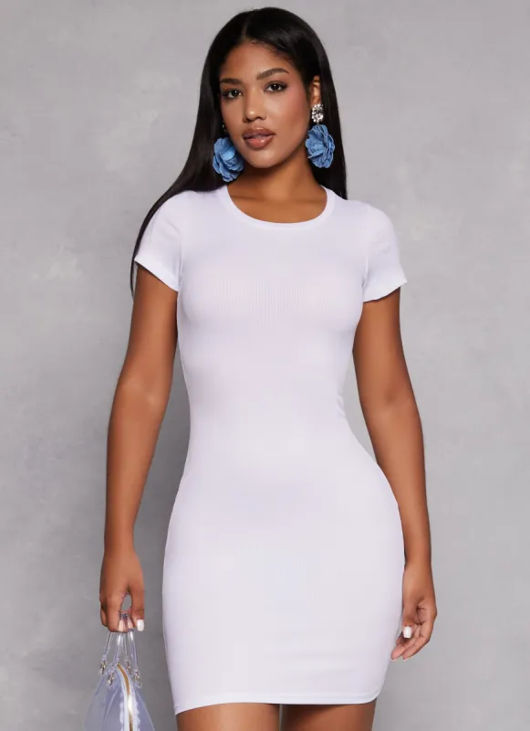 Daisy Ribbed Crew Neck T Shirt Dress sold by Rainbow