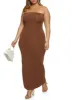 Plus Size Daisy Solid Tube Maxi Dress sold by Rainbow