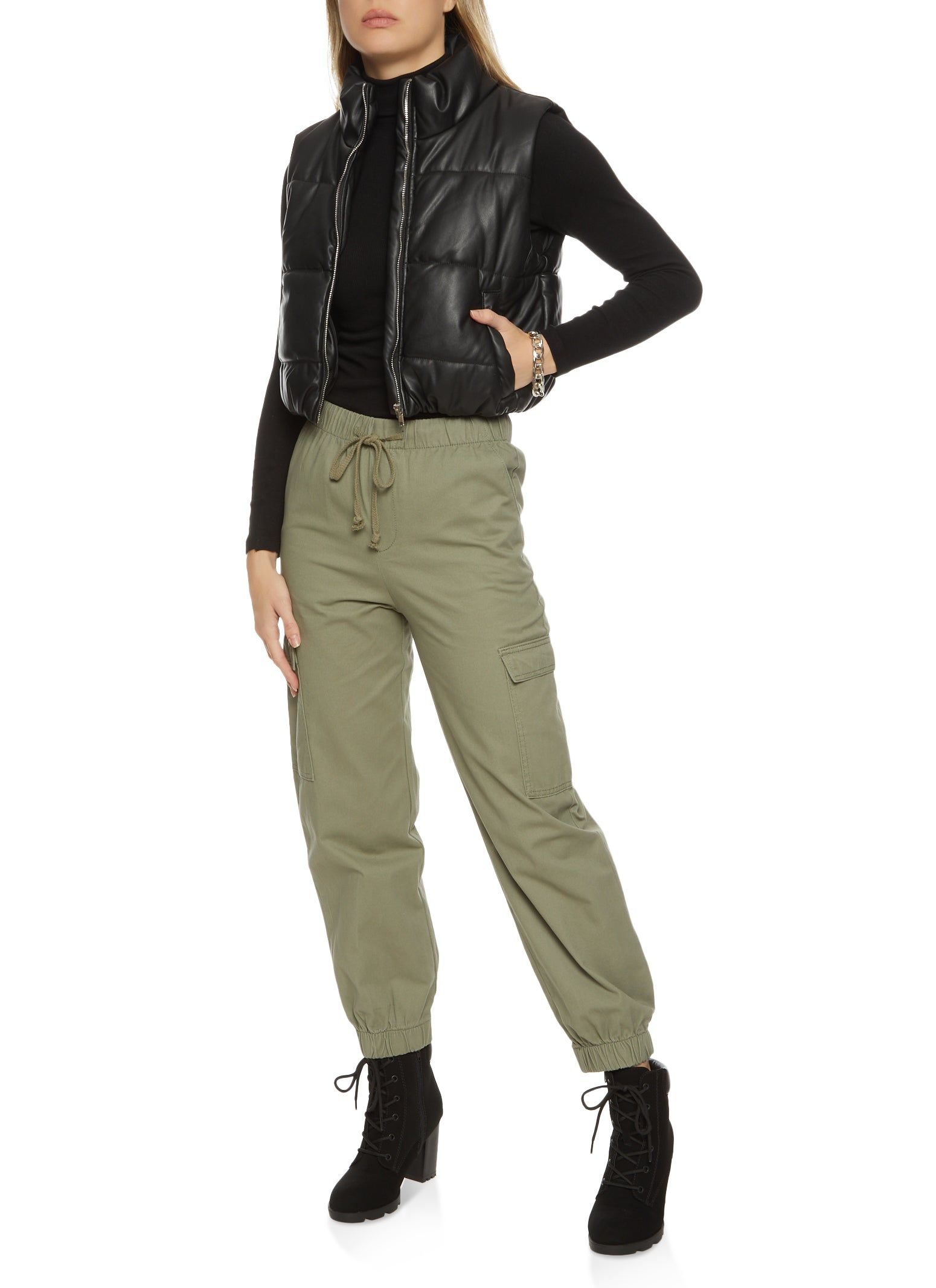 Solid Twill Cargo Pocket Joggers sold by Rainbow product image thumbnail 2