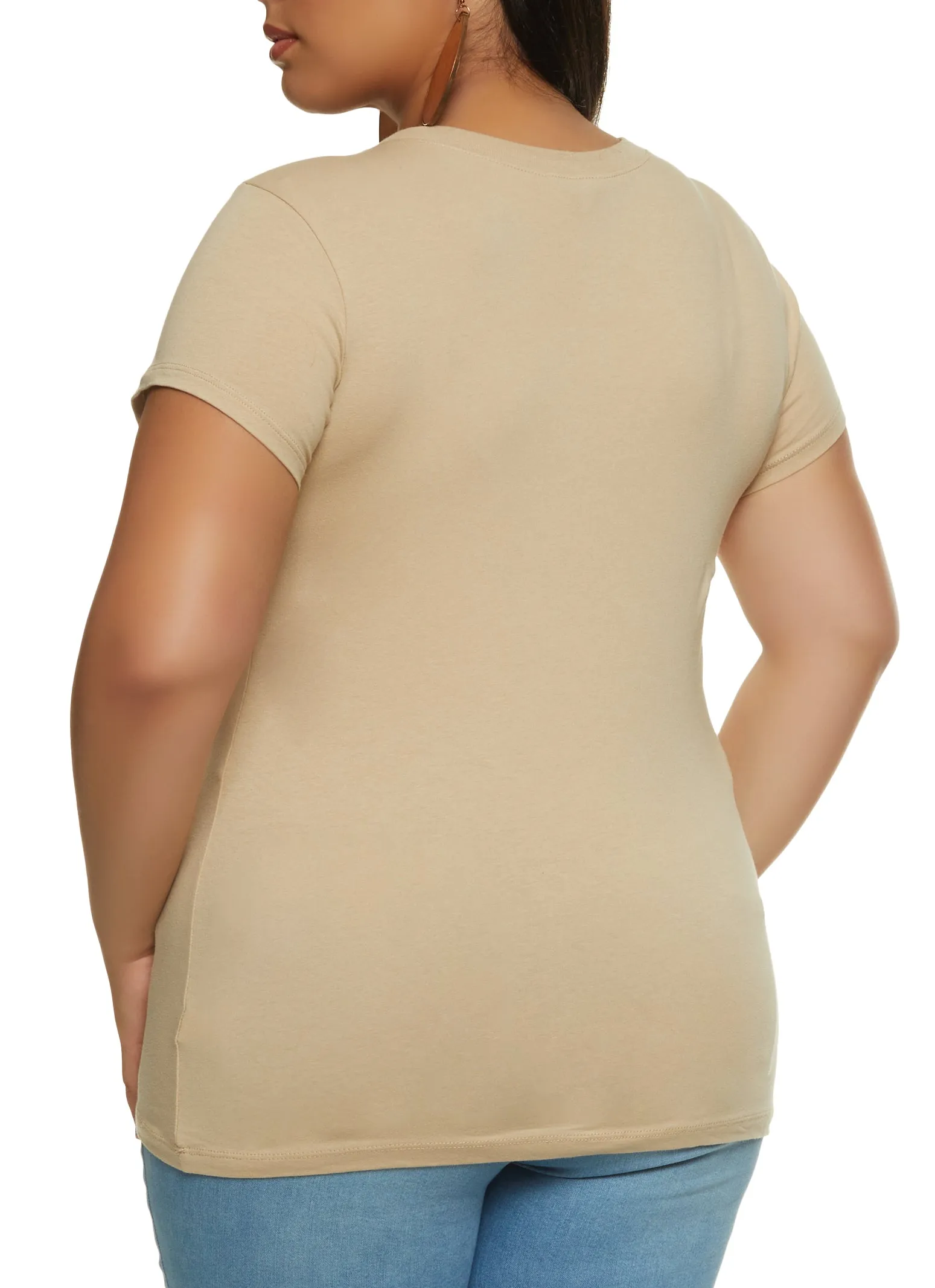 Plus Size Basic Short Sleeve Crew Neck Tee sold by Rainbow product image thumbnail 2