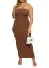 Plus Size Daisy Solid Tube Maxi Dress sold by Rainbow