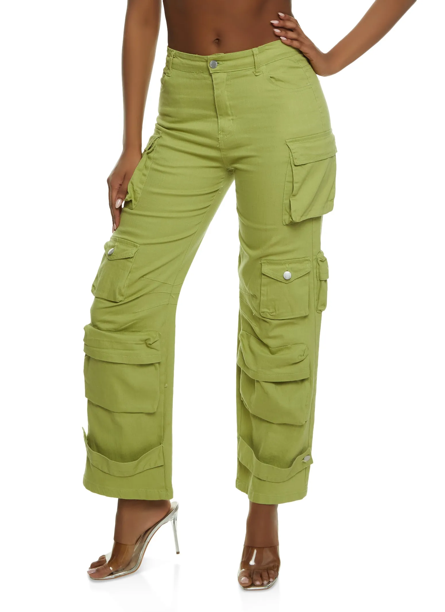 Twill Wide Leg Strap Cargo Pants sold by Rainbow product image thumbnail 2