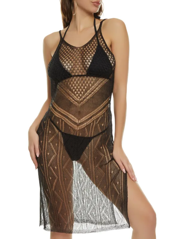 Lurex Fishnet Detail Cami Dress sold by Rainbow