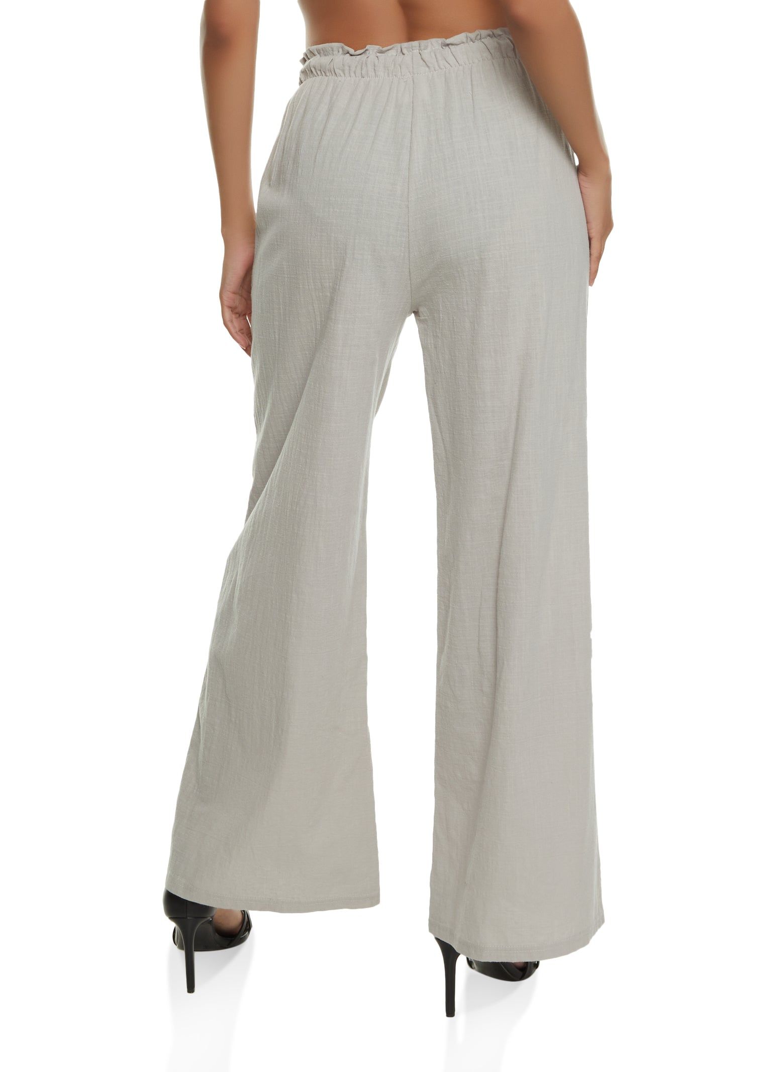 Drawstring Paper Bag Waist Palazzo Pants sold by Rainbow product image thumbnail 2