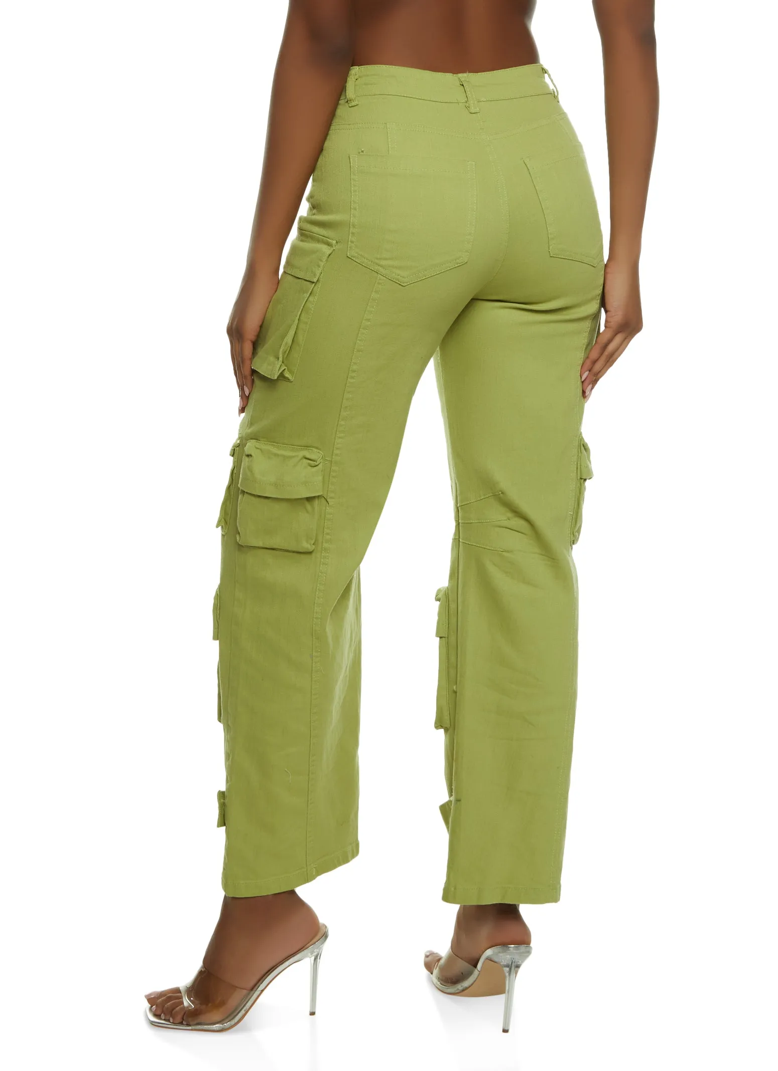 Twill Wide Leg Strap Cargo Pants sold by Rainbow product image thumbnail 3