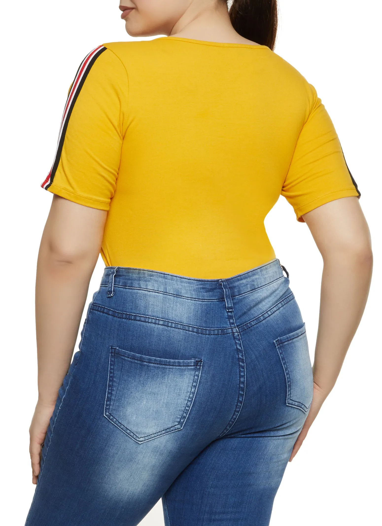 Plus Size Striped Sleeve Bodysuit sold by Rainbow product image thumbnail 3