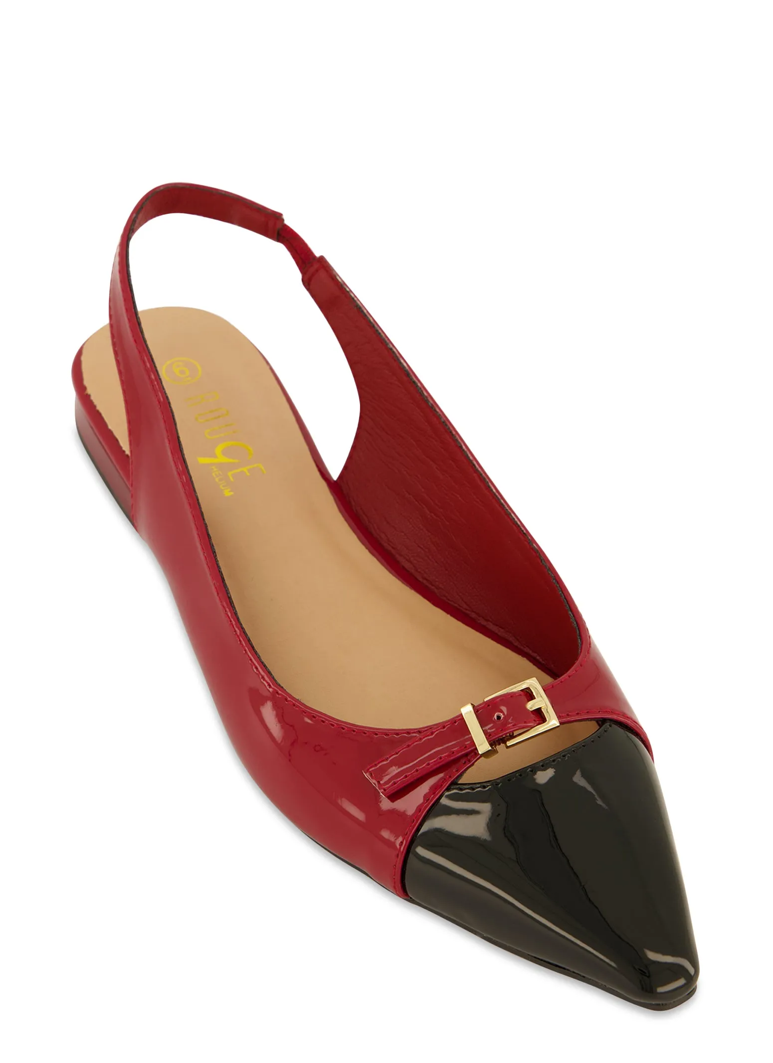 Buckle Detail Slingback Pointed Toe Flats sold by Rainbow