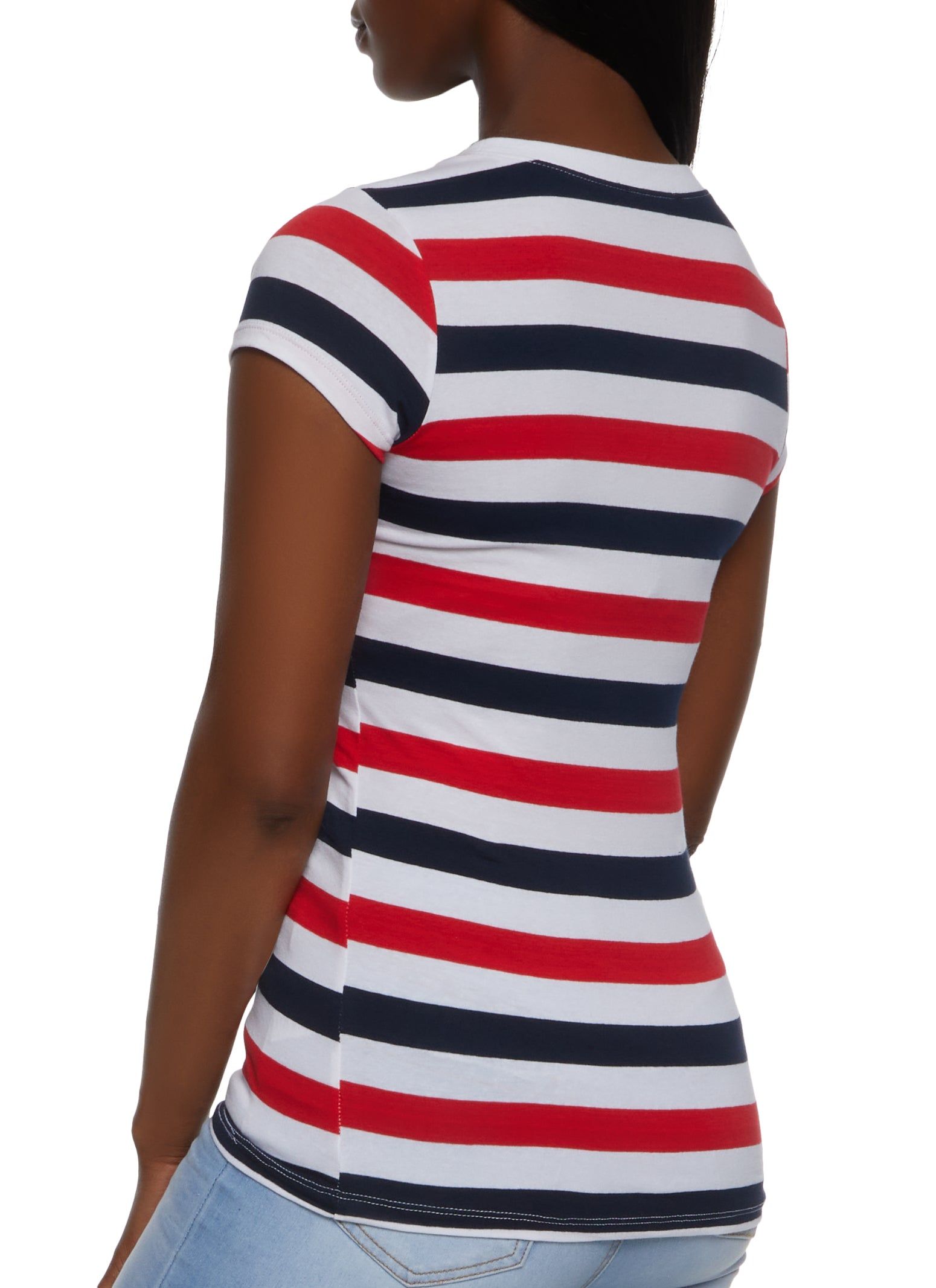 Basic Stripe Crew Neck Tee sold by Rainbow product image thumbnail 2