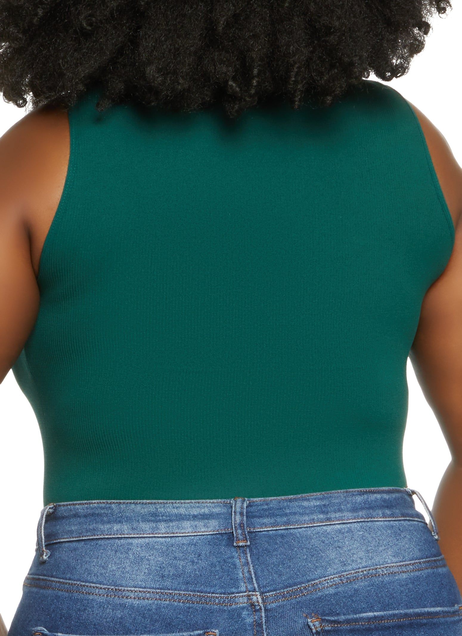 Plus Size Seamless Mock Neck Keyhole Bodysuit sold by Rainbow product image thumbnail 3