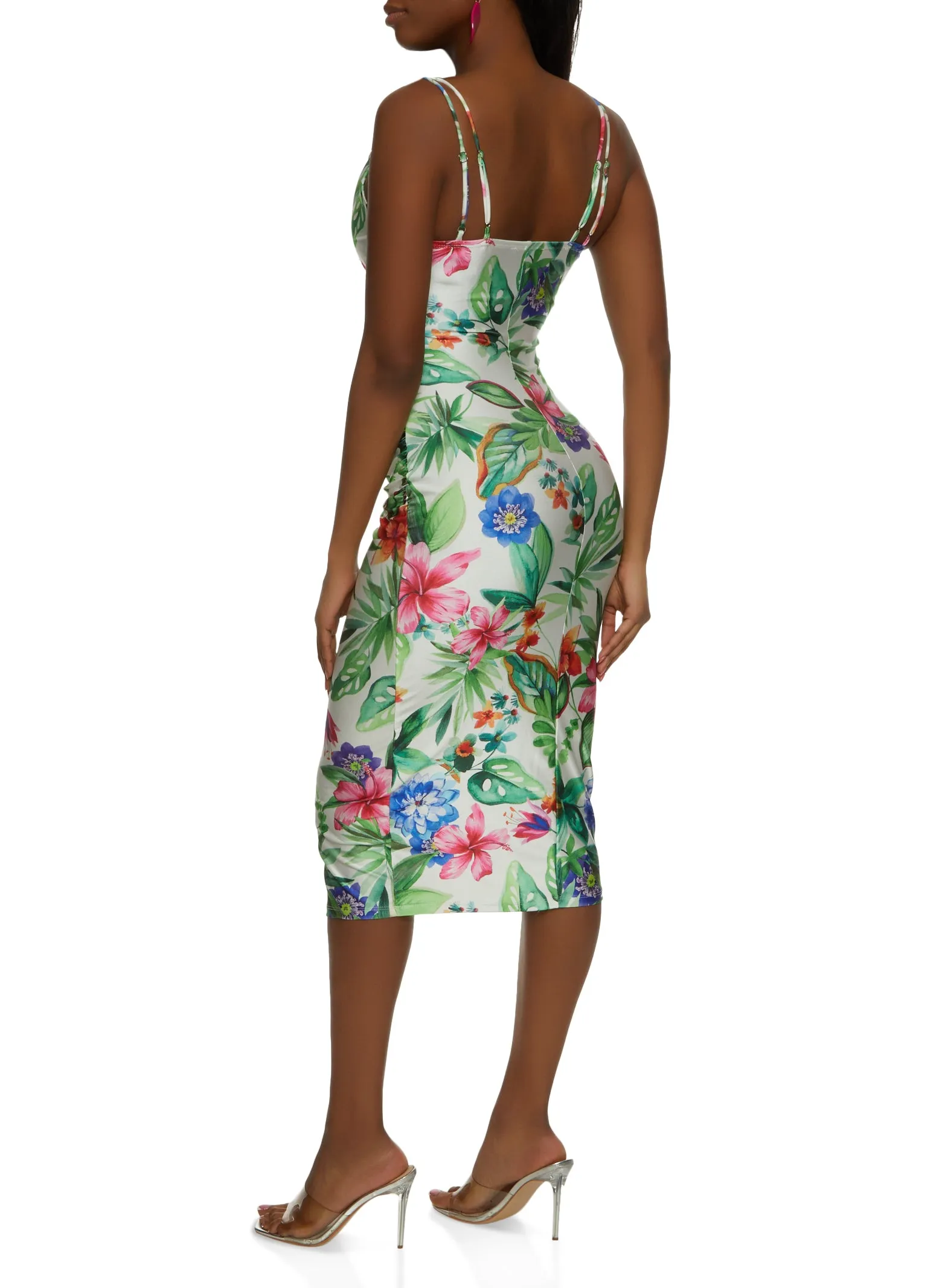 Floral Print Ruched Midi Dress sold by Rainbow product image thumbnail 3