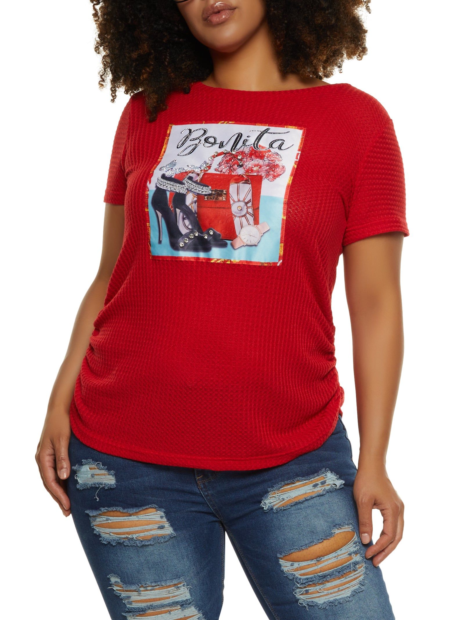 Plus Size Bonita Patch Graphic Tee sold by Rainbow