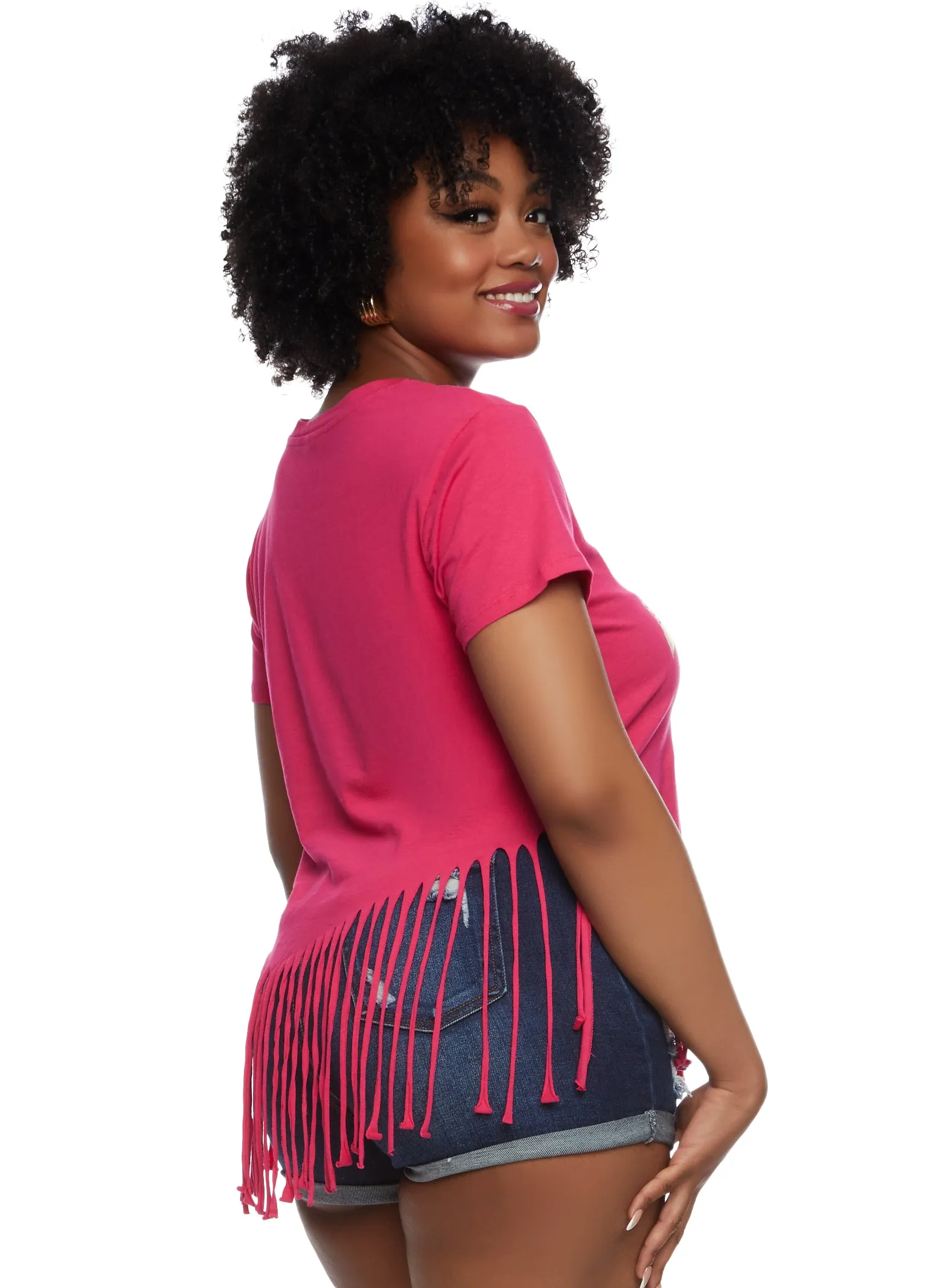 Plus Size Fringe Hem Faith Foil Graphic T Shirt sold by Rainbow product image thumbnail 2