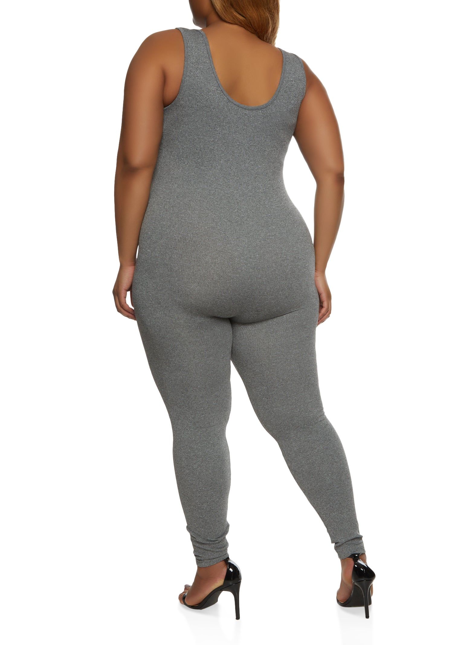 Plus Size Rib Knit Scoop Neck Catsuit sold by Rainbow product image thumbnail 2