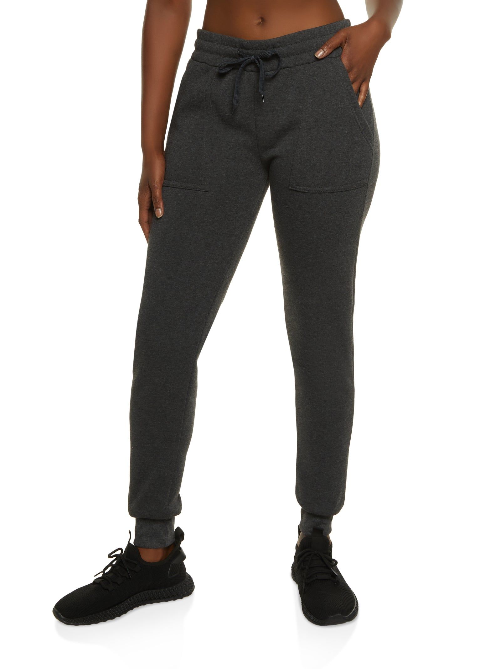 Solid Fleece Drawstring Joggers sold by Rainbow